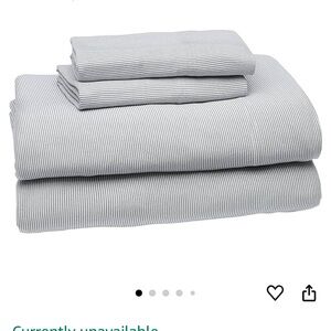 Queen Bed Sheet Set Gray Cotton Jersey Blend